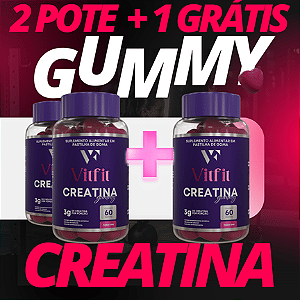 Vitfit Creatina Gummy 2 Potes + 1 Pote Grátis