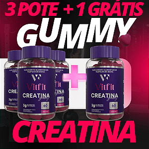 Vitfit Creatina Gummy 3 Potes + 1 Pote Grátis