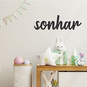 SONHAR LETTERING MADEIRA MDF APLIQUES DE PAREDE