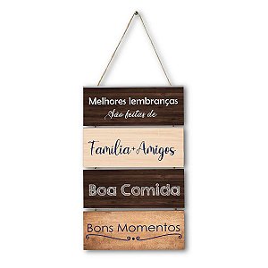PLACA DECORATIVA MADEIRA MELHORES LEMBRANÇAS