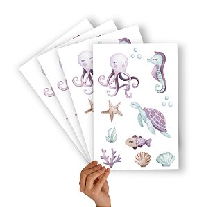 Mini Adesivo Fundo do Mar Candy Color