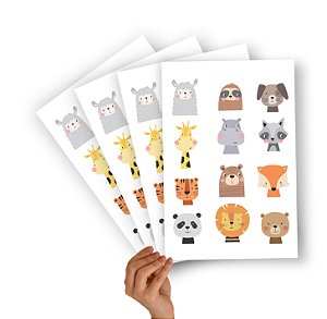 Mini Adesivos Cartela Safari Baby