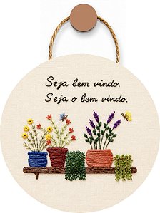 Plaquinha Decorativa MDF - Bem Vindo