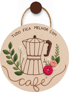 Plaquinha Decorativa MDF - Café no Bule