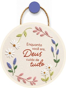 Plaquinha Decorativa MDF - Deus Cuida!