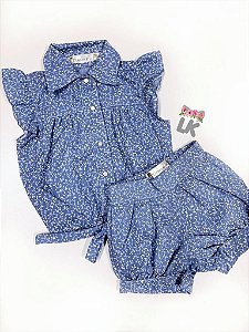 Conjunto Jeans Floral Liberty Infantil Feminino