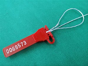 Lacre Ancora VERMELHO Com Arame (3x26) (cadeado) 30cm - 100 Peças