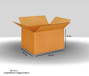 Caixa de papelão para Sedex, E-commerce, Mercado Livre - 18X13X9