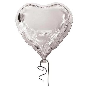 Balão Metalizado 18P Br Festas Coração Prata