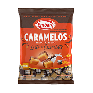 Bala Mastigável Caramelo 660G Embaré Leite/Chocolate