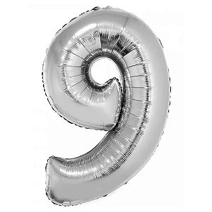 Balão Metalizado 16P Prata Número 9