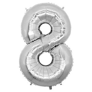 Balão Metalizado 30 para 32P Prata Número 8