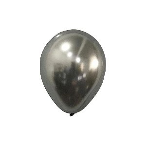 Balão 9 Metálico Prata | 25 Unidades