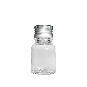 Frasco Pet Cilind 10ml com Tampa Alumínio Prata com 10un