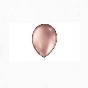 Balão 9 Metálico Rose Gold | 25 Unidades