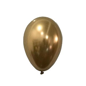 Balão 5 Metálico Dourado | 25 Unidades