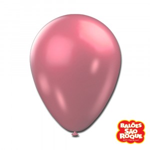 Balão 5 Metálico Rosa | 25 Unidades