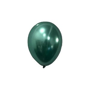 Balão 5 Metálico Verde | 25 Unidades