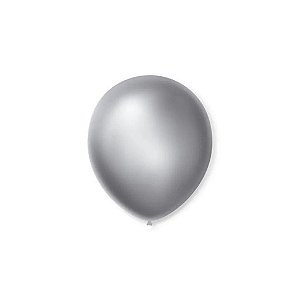 Balão 11 Metálico Prateado | 25 Unidades