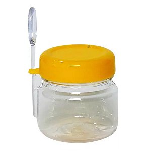 Pote Geleinha 40ml 10un com Tampa Amarela e Colher