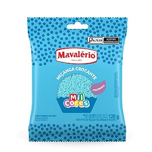 Confeito Miçanga Número 0 Baby Azul 120g - Mavalério