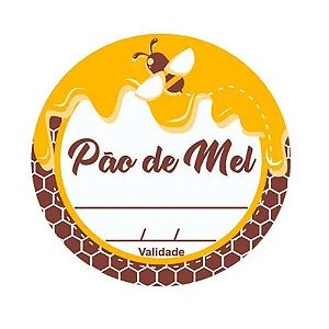 Etiqueta Adesiva Redonda Pão de Mel Abelha 60un - Hiper Embalagens