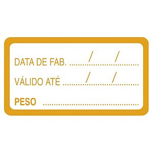 Etiqueta Adesiva Hiper Data/Peso/Val | 100 Unidades