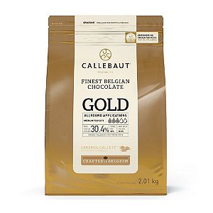 Chocolate Belga Callets Gold Caramelo - Gotas (30.4% de cacau) - 2,01kg