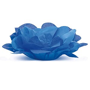 Forminha para Doce Roses Sem Folhas Azul Royal | 40 Unidades