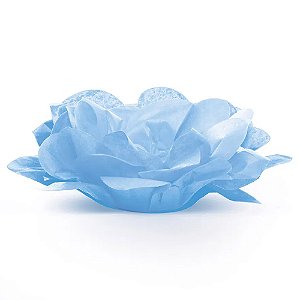Forminha para Doce Roses Sem Folhas Azul Claro | 40 Unidades