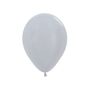 Balão Latex 11 Polegadas Satin Prata | 50 Unidades