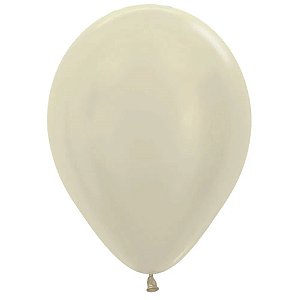 Balão Latex 5 Polegadas Satin Marfim | 50 Unidades