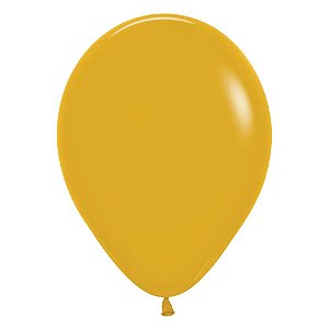 Balão Latex 5 Polegadas Fashion Mostarda | 50 Unidades