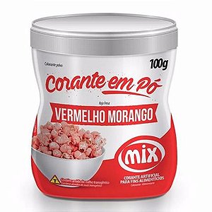 Corante Pó Vermelho Morango 100g - Mix
