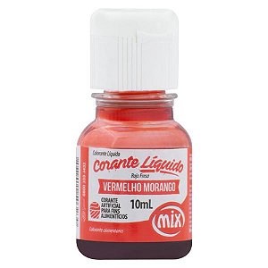 Corante Líquido Vermelho Morango 10ml - Mix