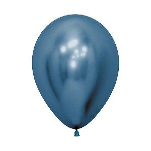 Balão Latex 16 Polegadas Reflex Liso Azul | 25 Unidades