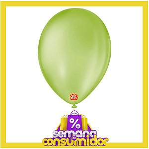 Balão 9 Liso Verde Maçã | 50 Unidades