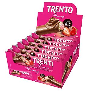 Chocolate Trento Chocom Morango | 16 Unidades