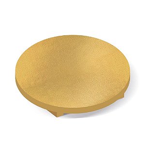 Bandejinha Redonda Ouro com Elevação -15X15cm
