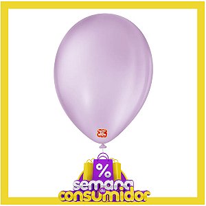 Balão 9 Liso Lilás Baby | 50 Unidades