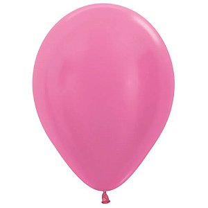 Balão Latex 5 Polegadas Satin Rosa Fucsia | 50 Unidades