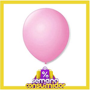 Balão 9 Liso Rosa Baby | 50 Unidades