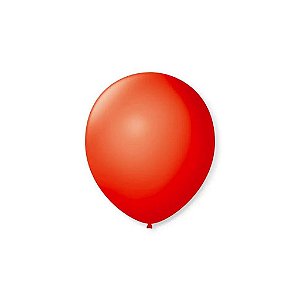 Balão 5 Liso Redondo Vermelho Quente | 50 Unidades