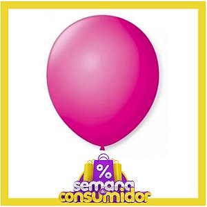 Balão 9 Liso Rosa Shock | 50 Unidades