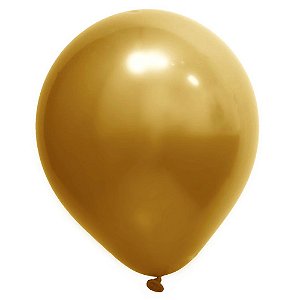 Balão Cromado 16 Ouro | 12 Unidades