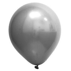 Balão Cromado 16 Prata | 12 Unidades