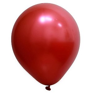 Balão Cromado 16 Vermelho | 12 Unidades