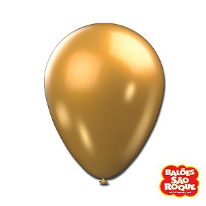 Balão 9 Cintilante Dourado | 25 Unidades