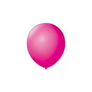 Balão 5 Liso Redondo Rosa Shock | 50 Unidades