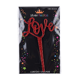 Mini Topo Love Vermelho- Silver